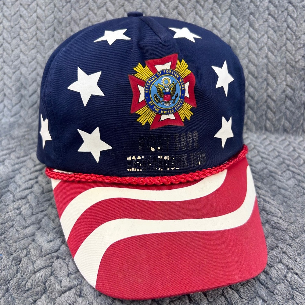 VFW Post 3892 Mens Blue Unbranded Snapback Hat Patriotic Stars‎ Stripes OSFM